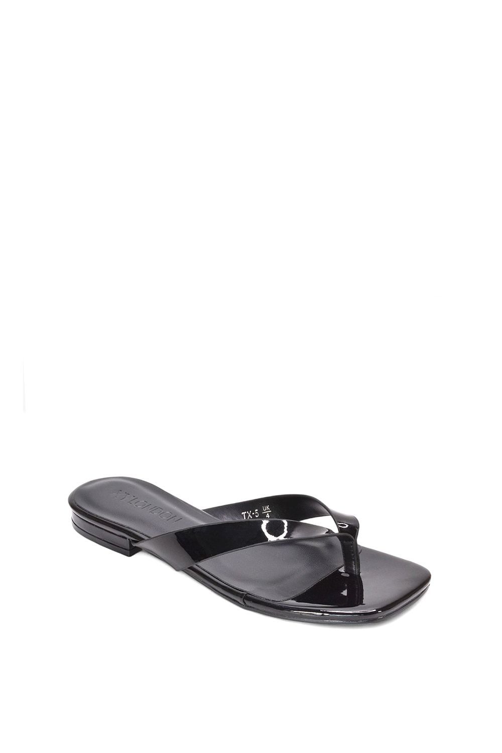 XY London 'Rio' Thong Strap Slip On  Flip Flop Square Toe Slide image 2