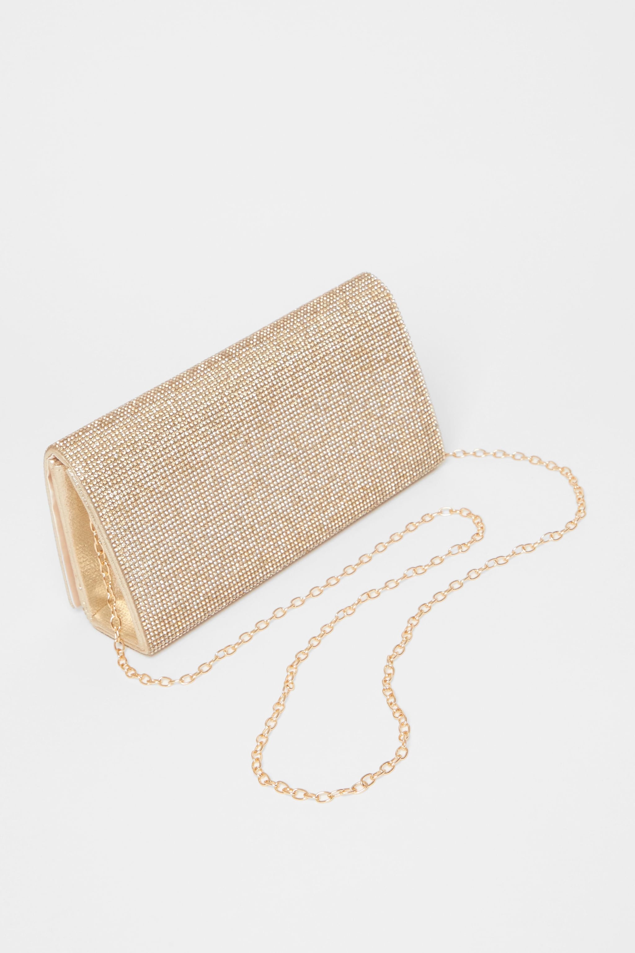 Quiz Gold Diamante Rectangle Clutch image 4