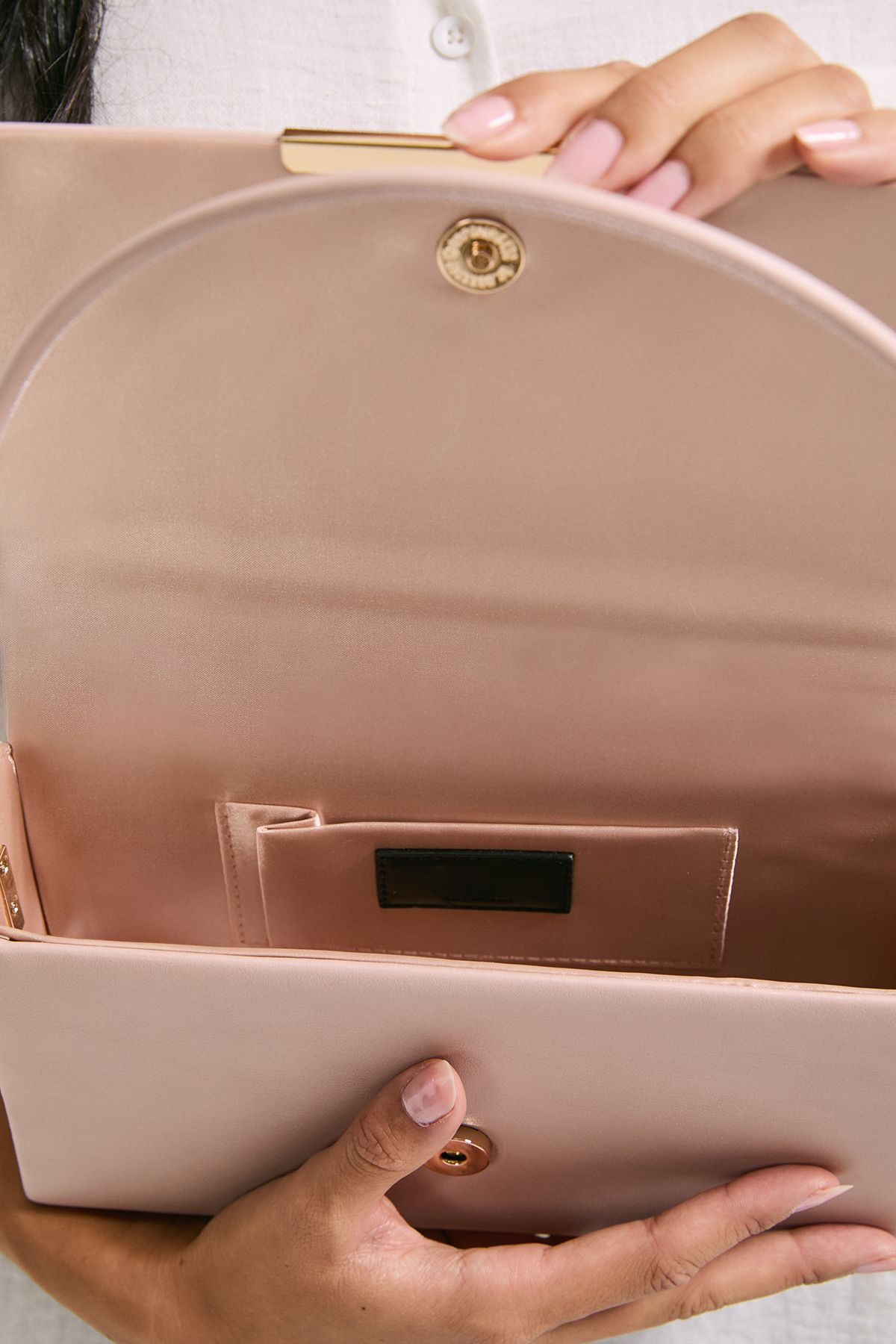 Dorothy Perkins Tia Faux Leather Flapover Structured Shoulder Bags Blush image 3