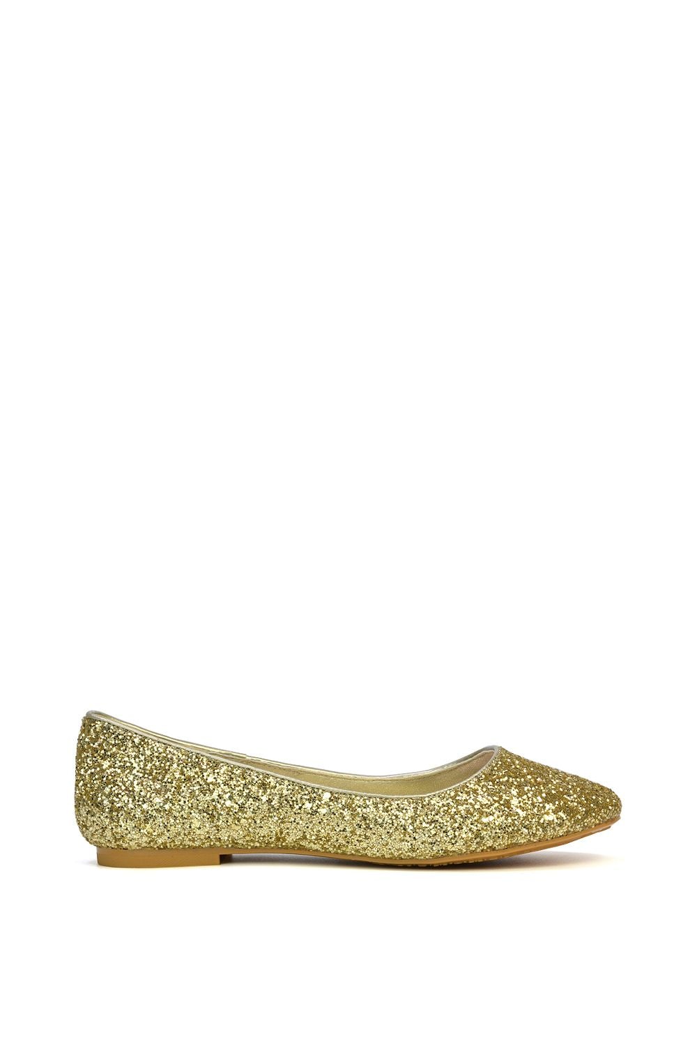 XY London 'Karissa' Flat Slip on Sparkly Glitter Ballerina Pumps image 1
