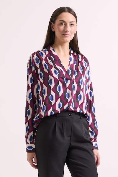 Principles Printed V Neck Yolk Detail Blouse Purple