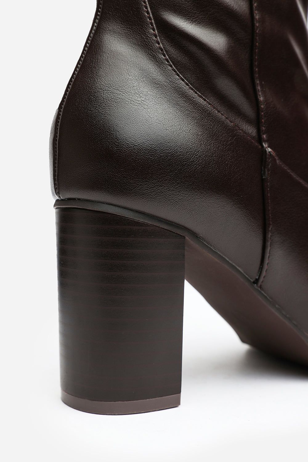 Where's That From 'Ainsley' Block Heel Knee High Boots with Stitch Detail image 4