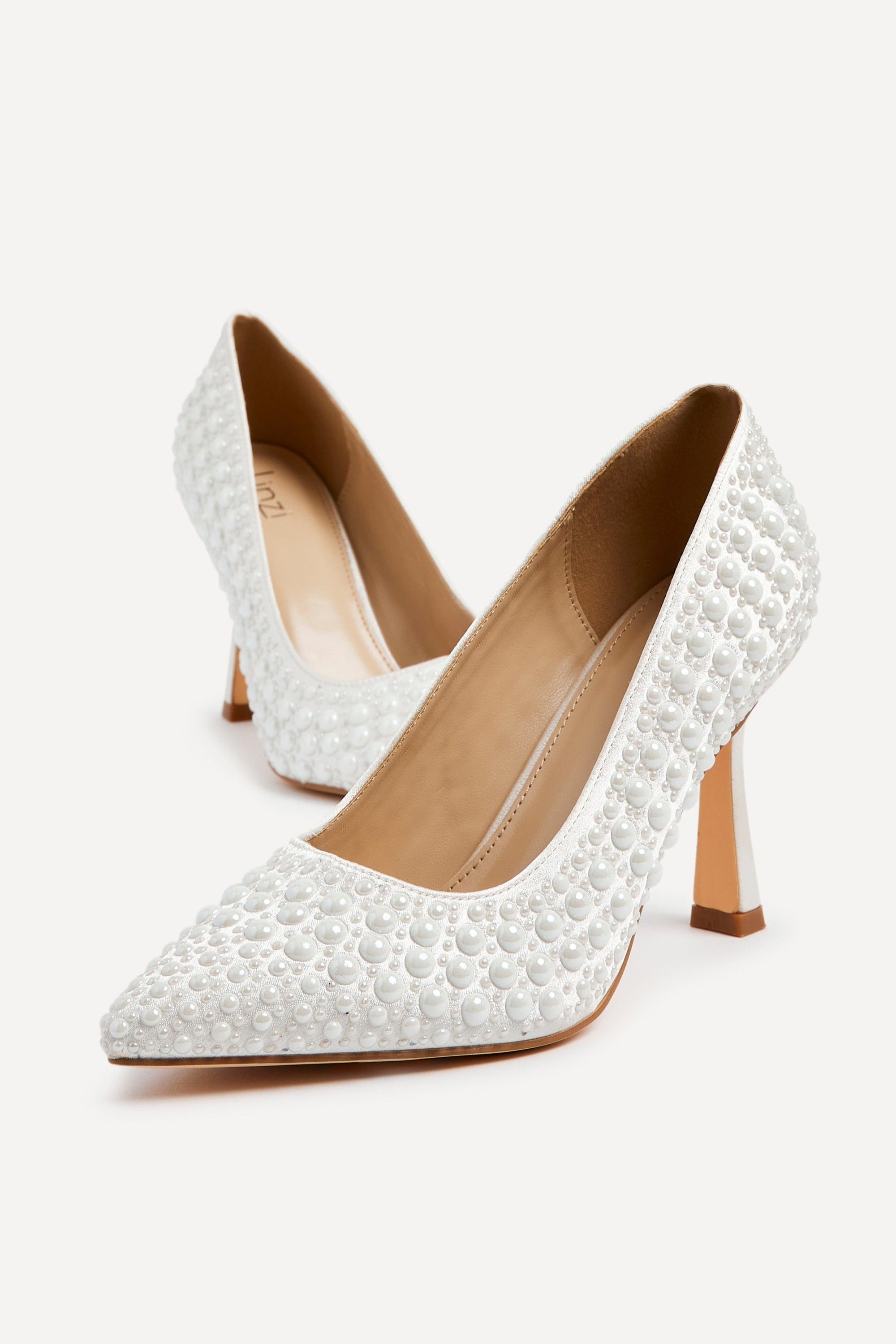 Linzi Dreaming Bridal Ivory Hot Fix Pearl Court Heels image 4