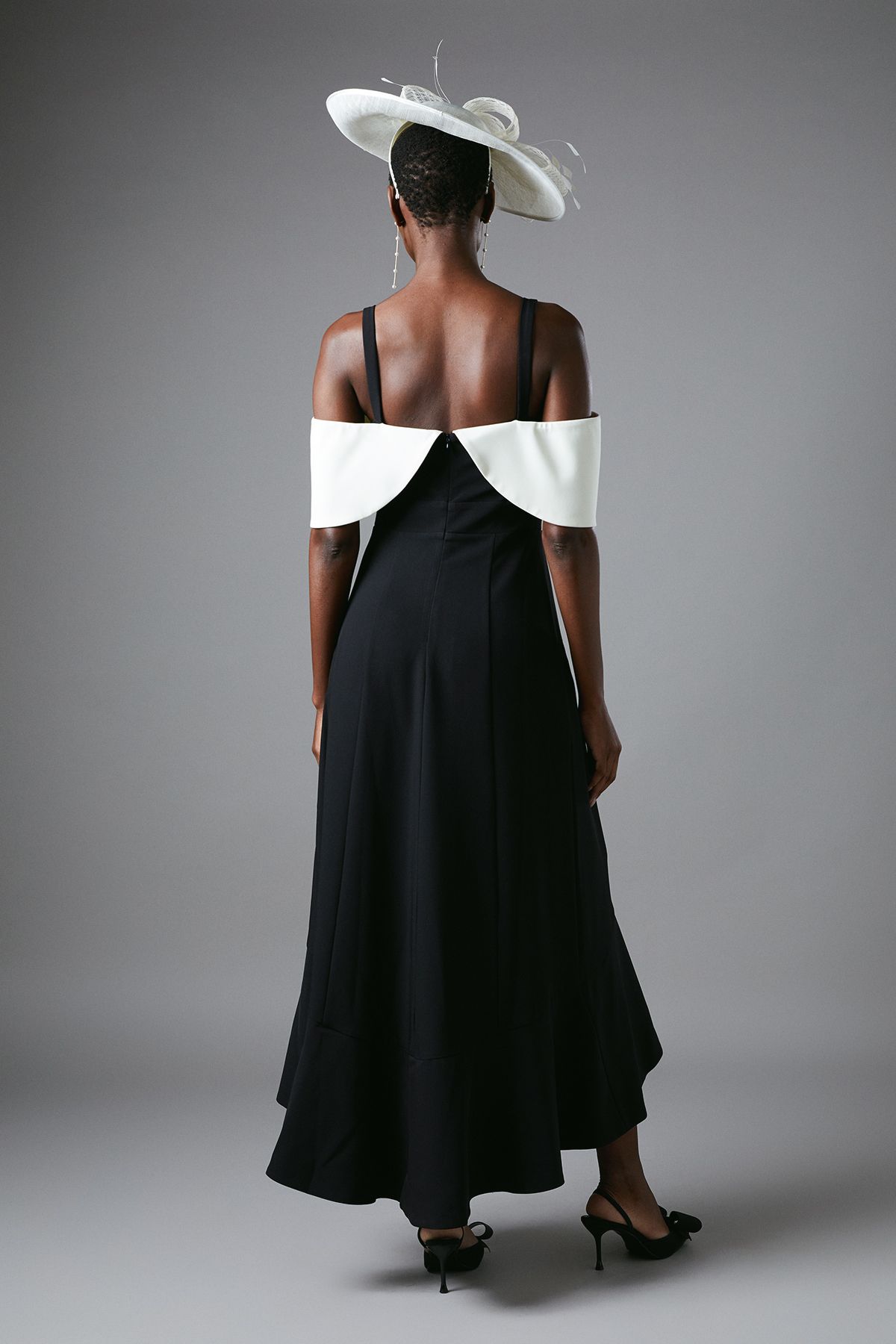 Coast Mono Bow Drop Waist Pleated Dress Mono image 4