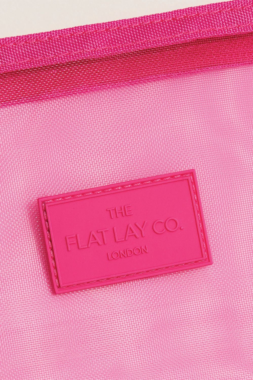 The Flat Lay Co Mesh Essential Makeup Pouch - Hot Pink Multi image 5