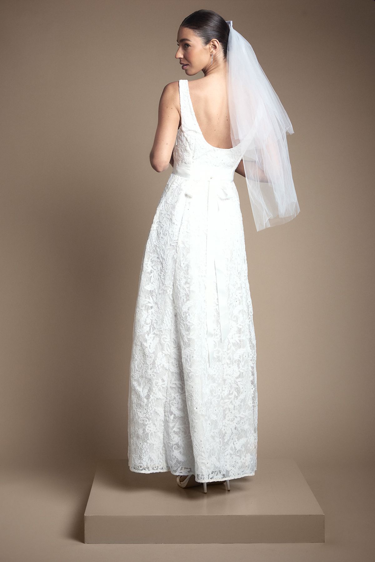 Coast Lace Wrap Detail Wedding Dress Ivory image 3