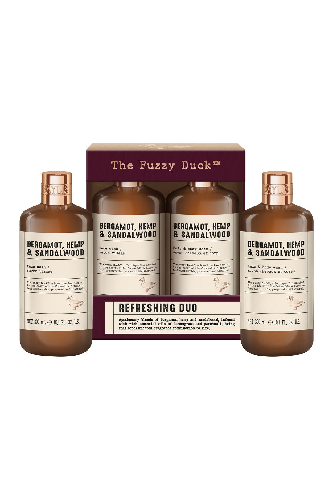 Baylis & Harding The Fuzzy Duck Bergamot, Hemp & Sandalwood Men's Refreshing Duo Gift Set Multi image 3