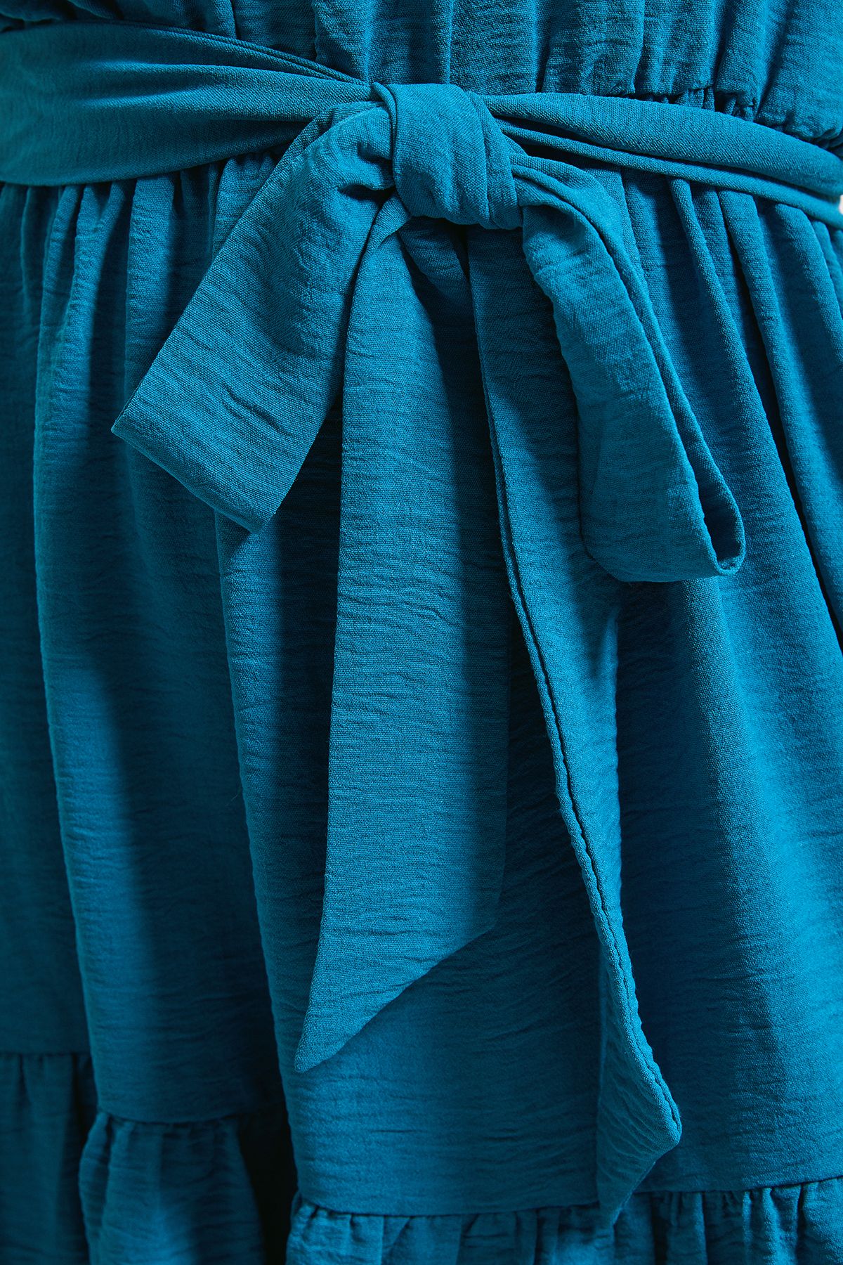 Dorothy Perkins Overhead Belted Puff Sleeve Mini Dress Teal image 5