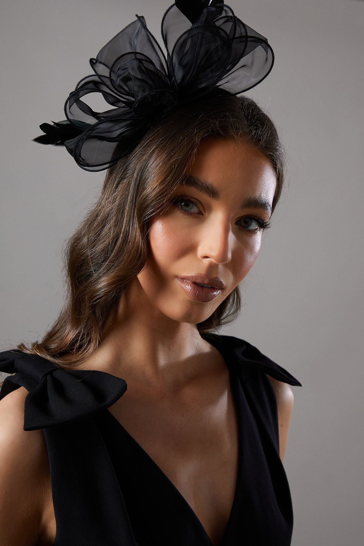 Coast Organza Loop And Feather Headband Black image 1
