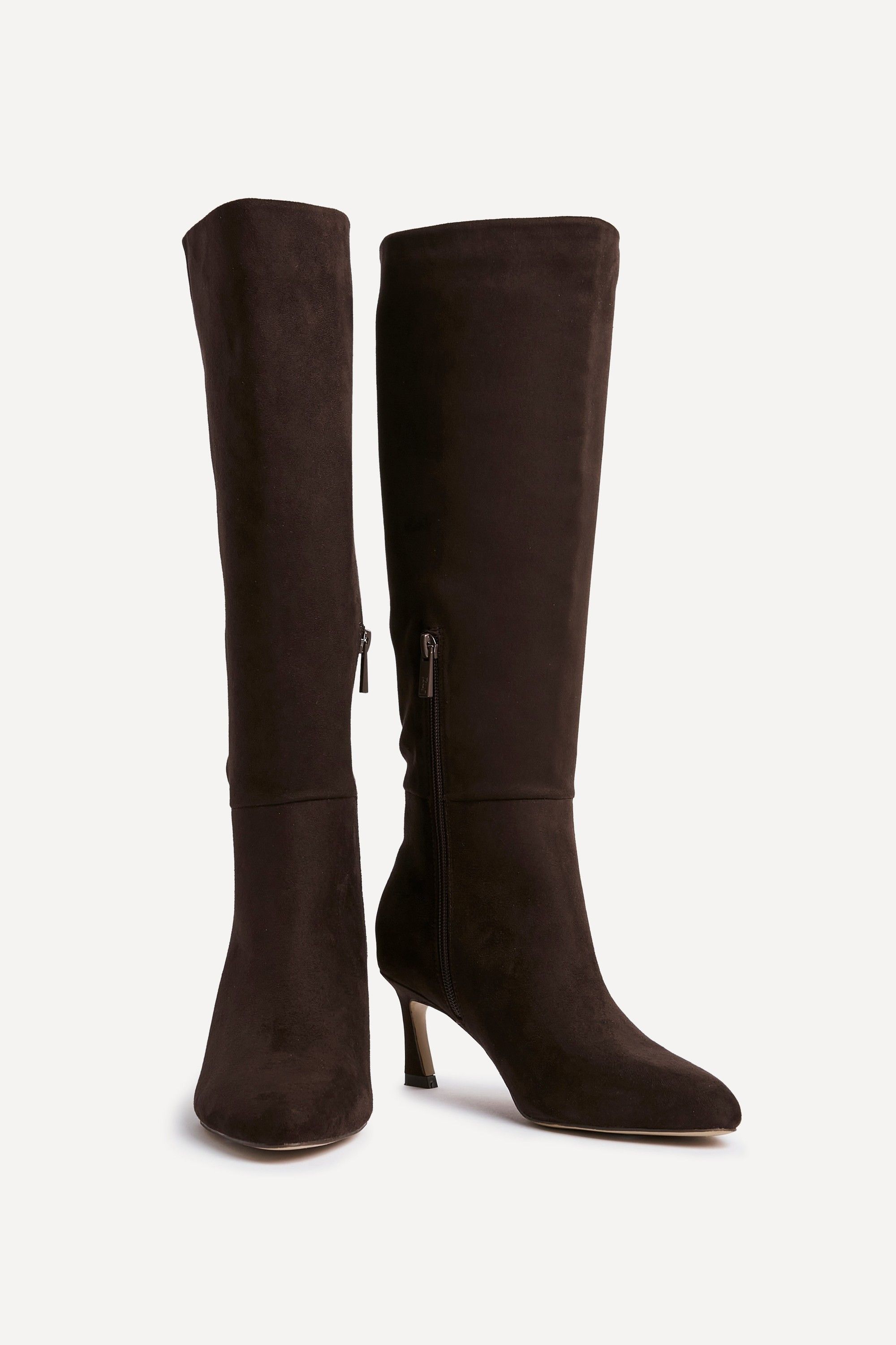 Linzi Rush Brown Faux Suede High Leg Stiletto Boots image 3