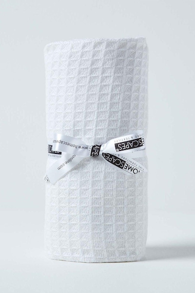 Homescapes Organic Cotton Waffle Baby Blanket