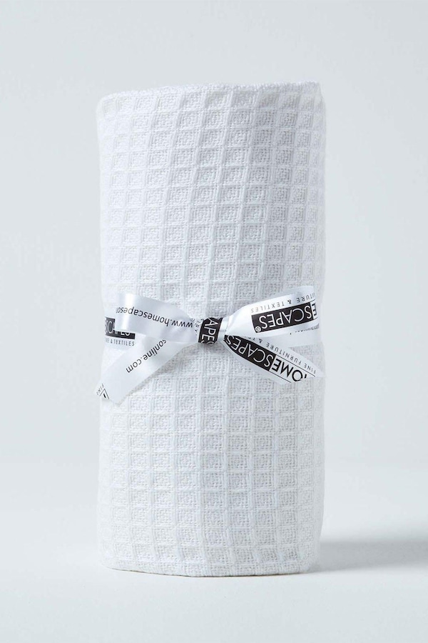 Homescapes Organic Cotton Waffle Baby Blanket