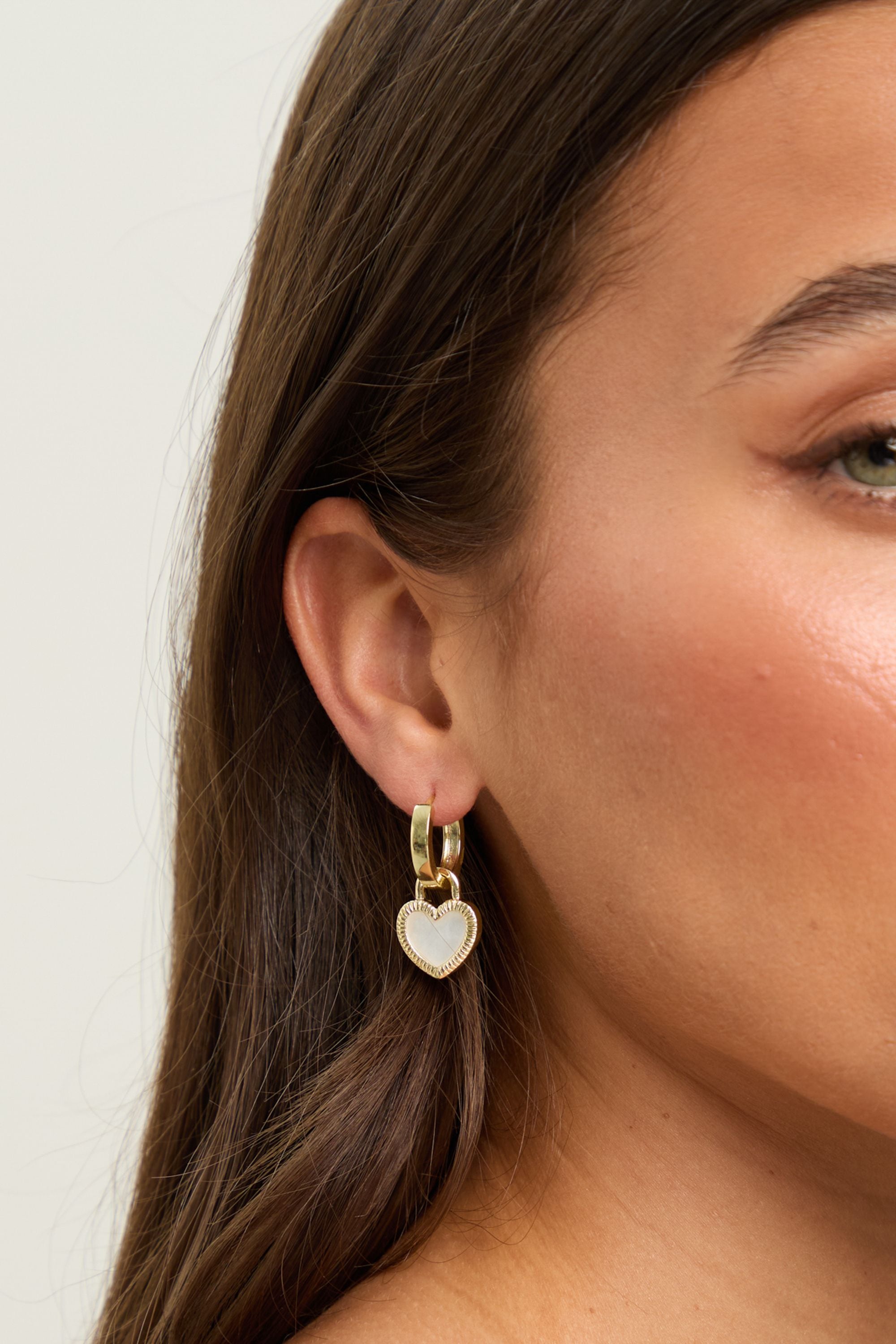 Jon Richard Gold Plated and Jet Enamel Heart Hoop Earrings image 3