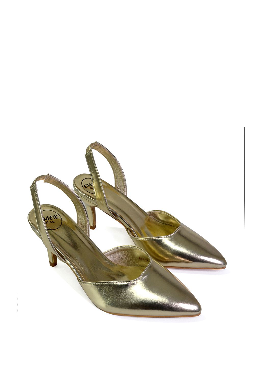 XY London 'Imogen' Pointed Toe Sling Back Stiletto Mid Heel Court Shoes image 4