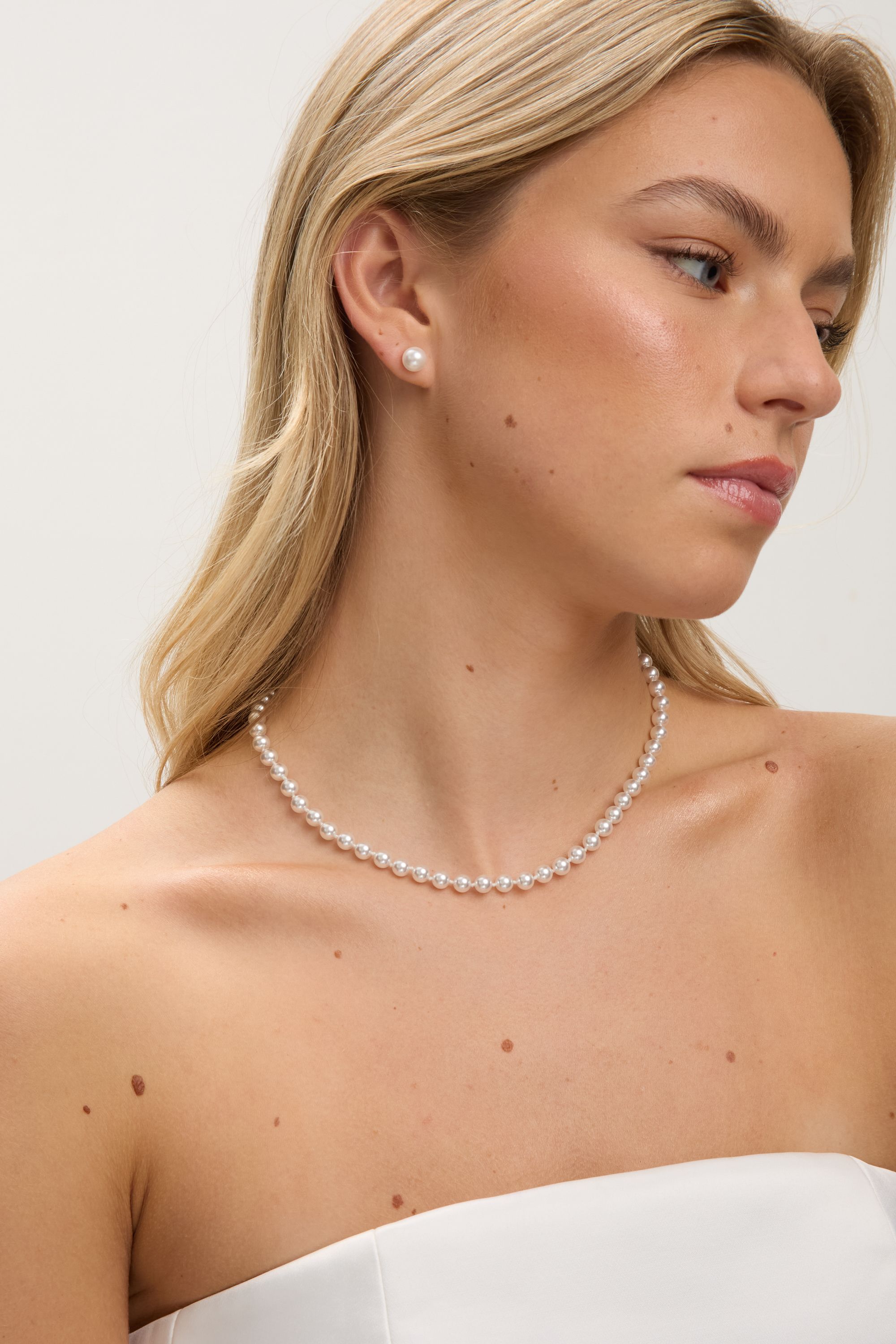 Jon Richard Silver Plated 6mm Knotted Pearl Necklace image 2