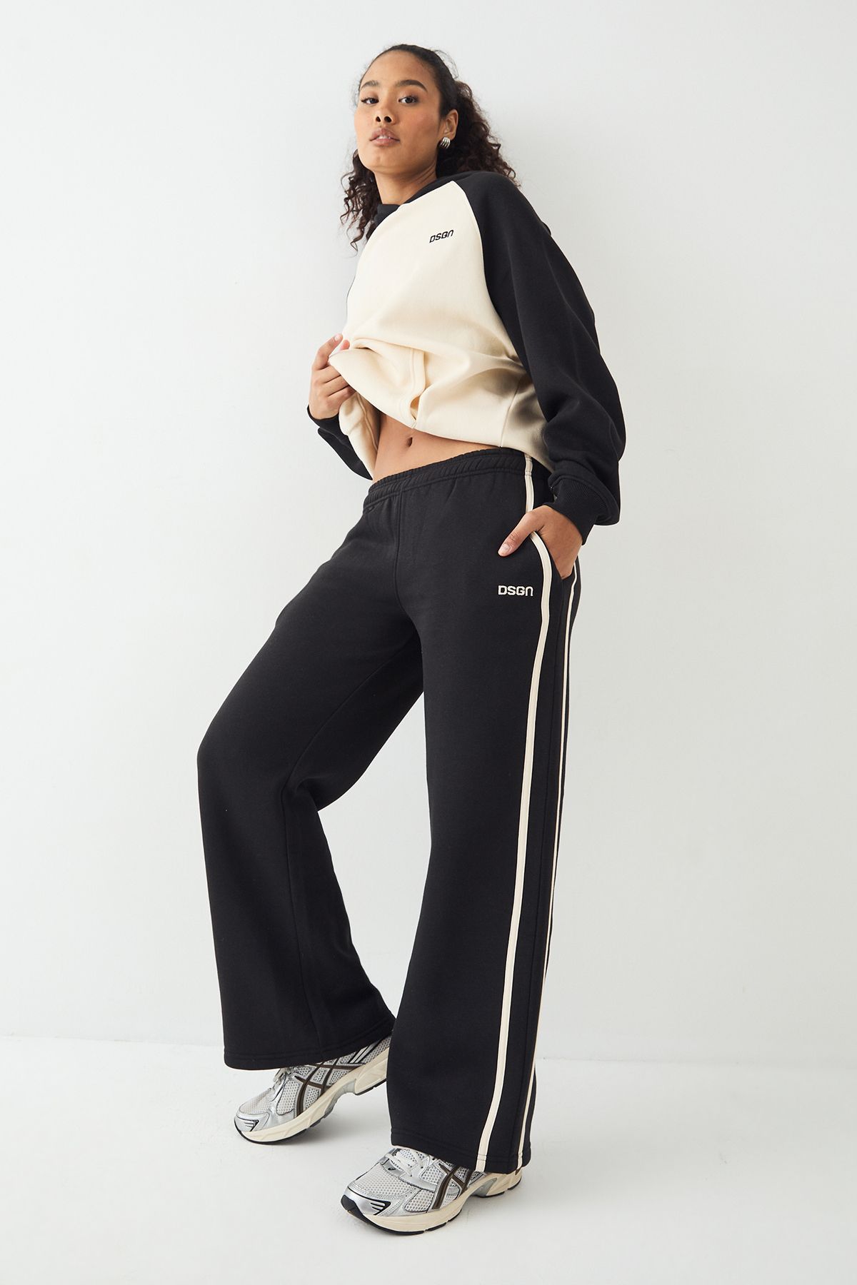 DSGN Studio DSGN Studio Side Stripe Straight Leg Jogger Black image 1