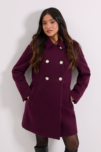 Dorothy Perkins Petite Dolly Coat Burgundy