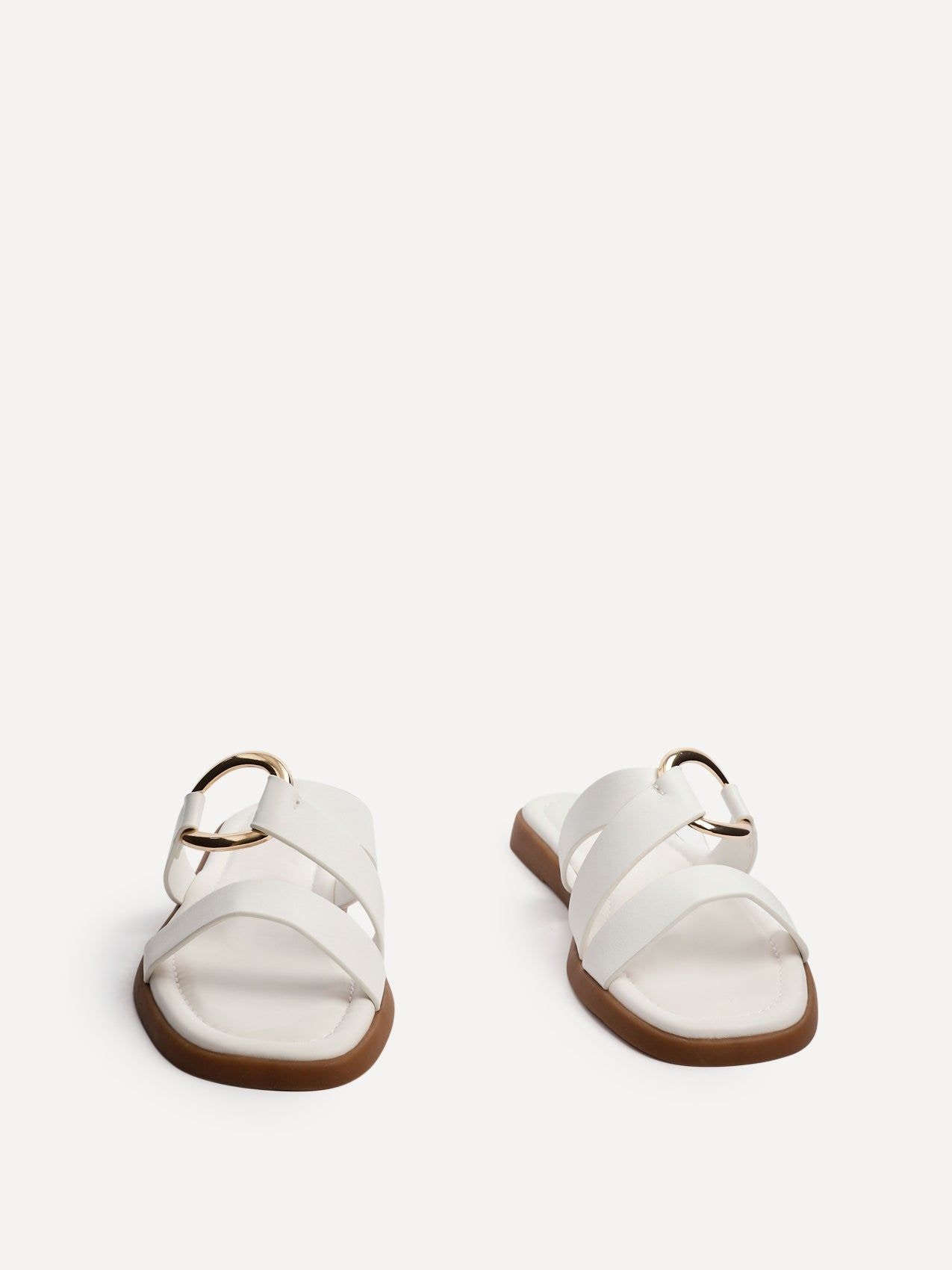 Linzi Cassandra White Faux Leather Double Strap Sandal image 3