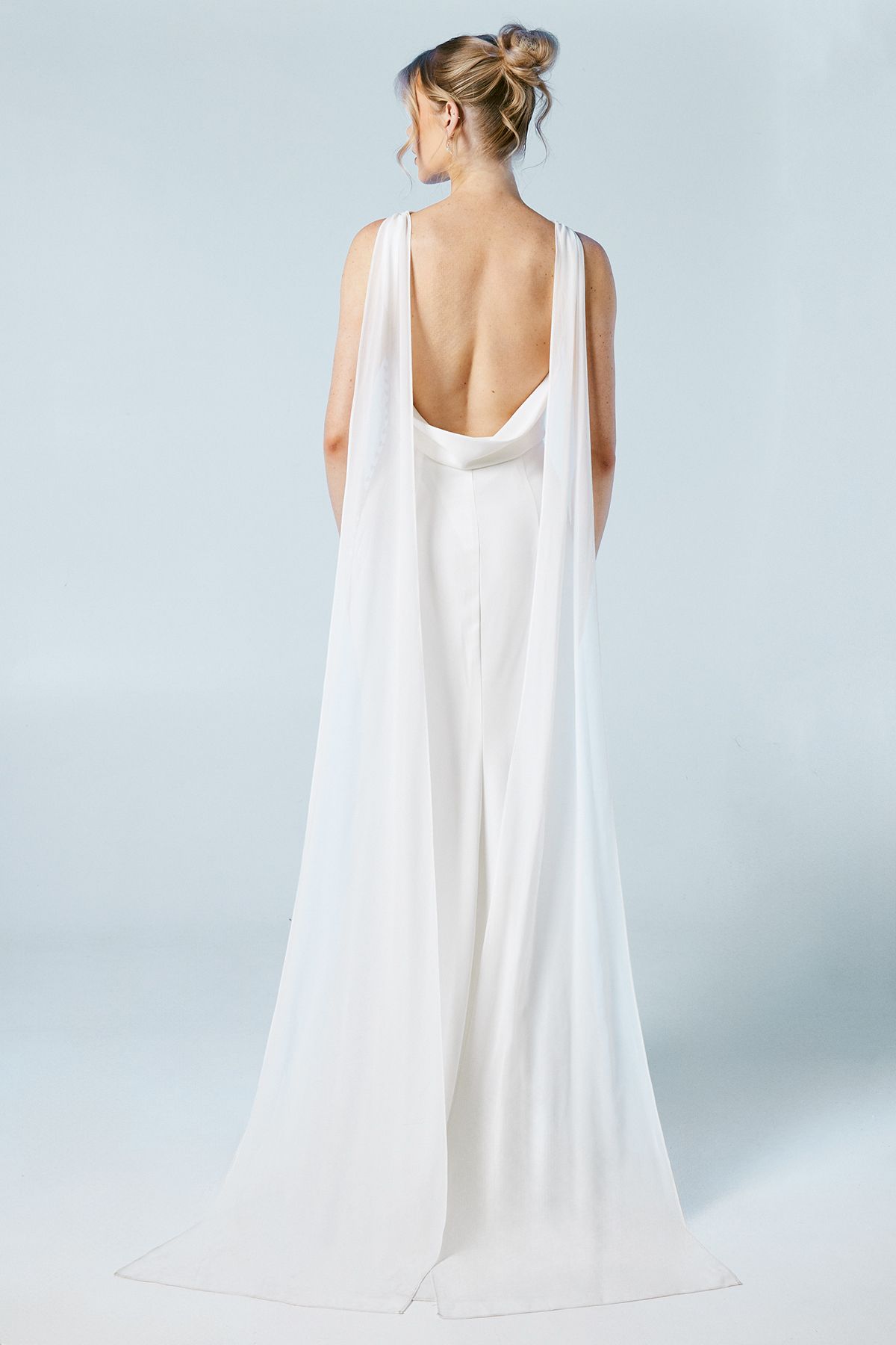 Coast Coast Honoured Chiffon Cowl Back Detail Wedding Dress Ivory image 4