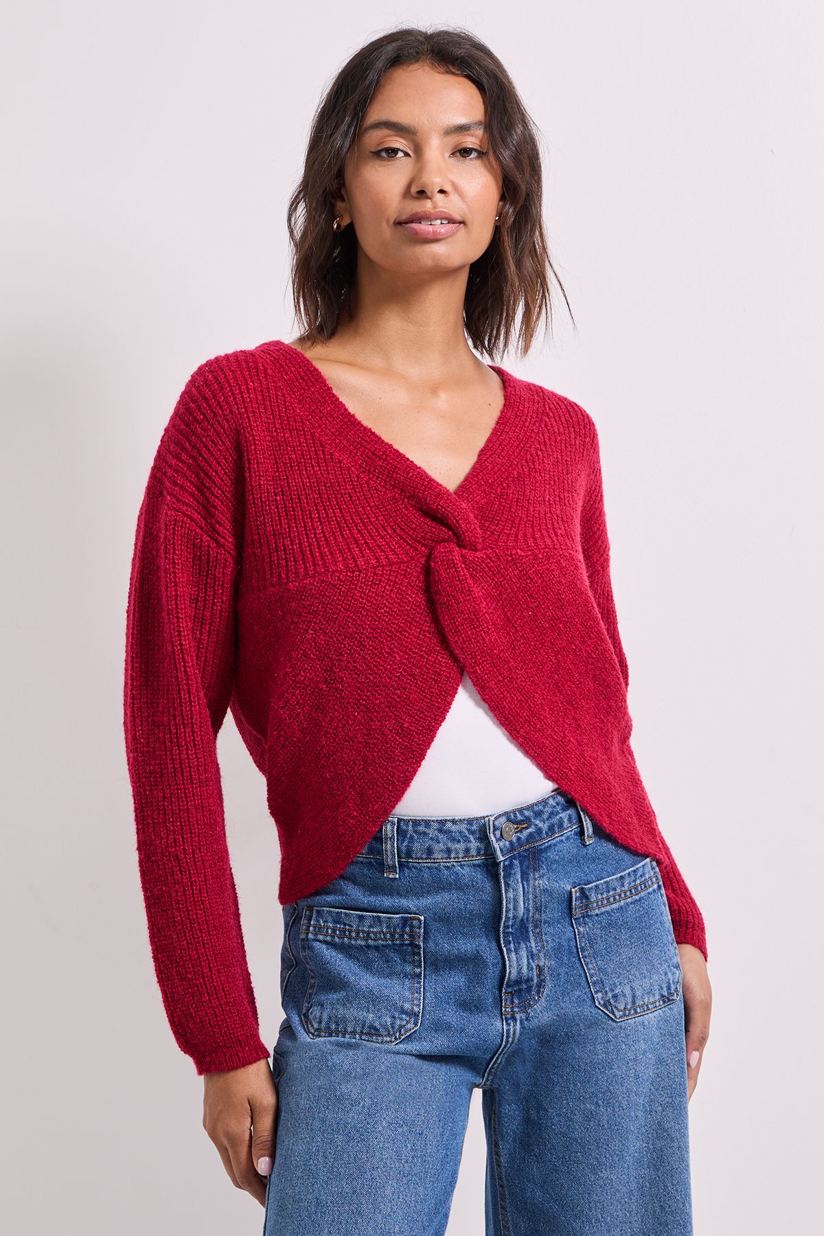 Dorothy Perkins Wrap Front Cardigan Cranberry image 4