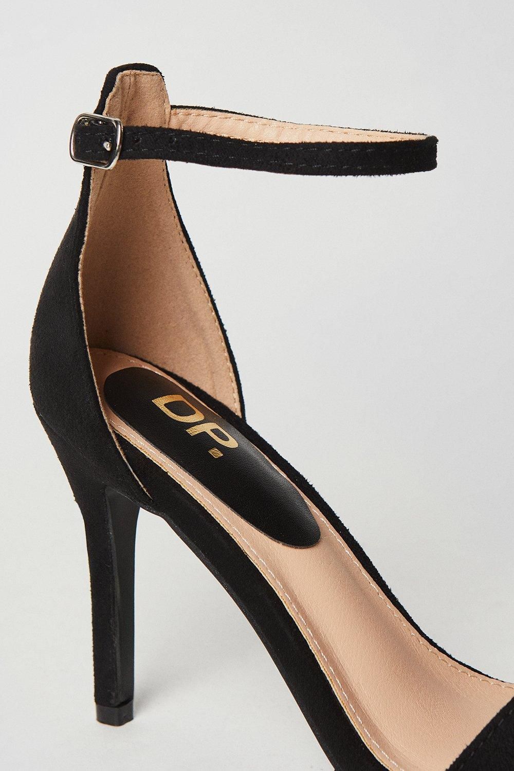 Dorothy Perkins Wide Fit Tyla Barely There High Stiletto Heel Sandals Black image 4