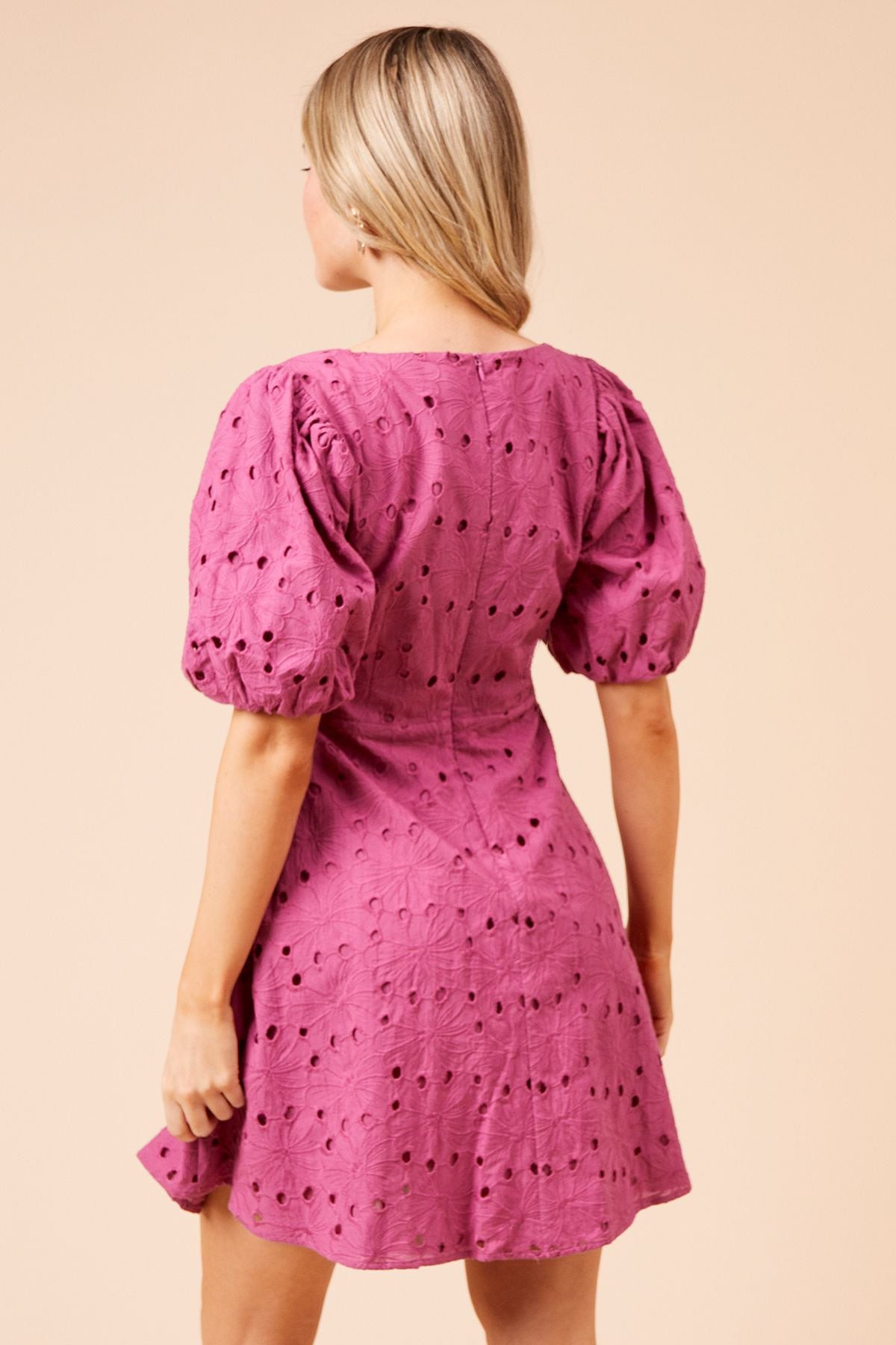 Dorothy Perkins DP Luxe Lace Puff Sleeve Mini Dress Rose image 3