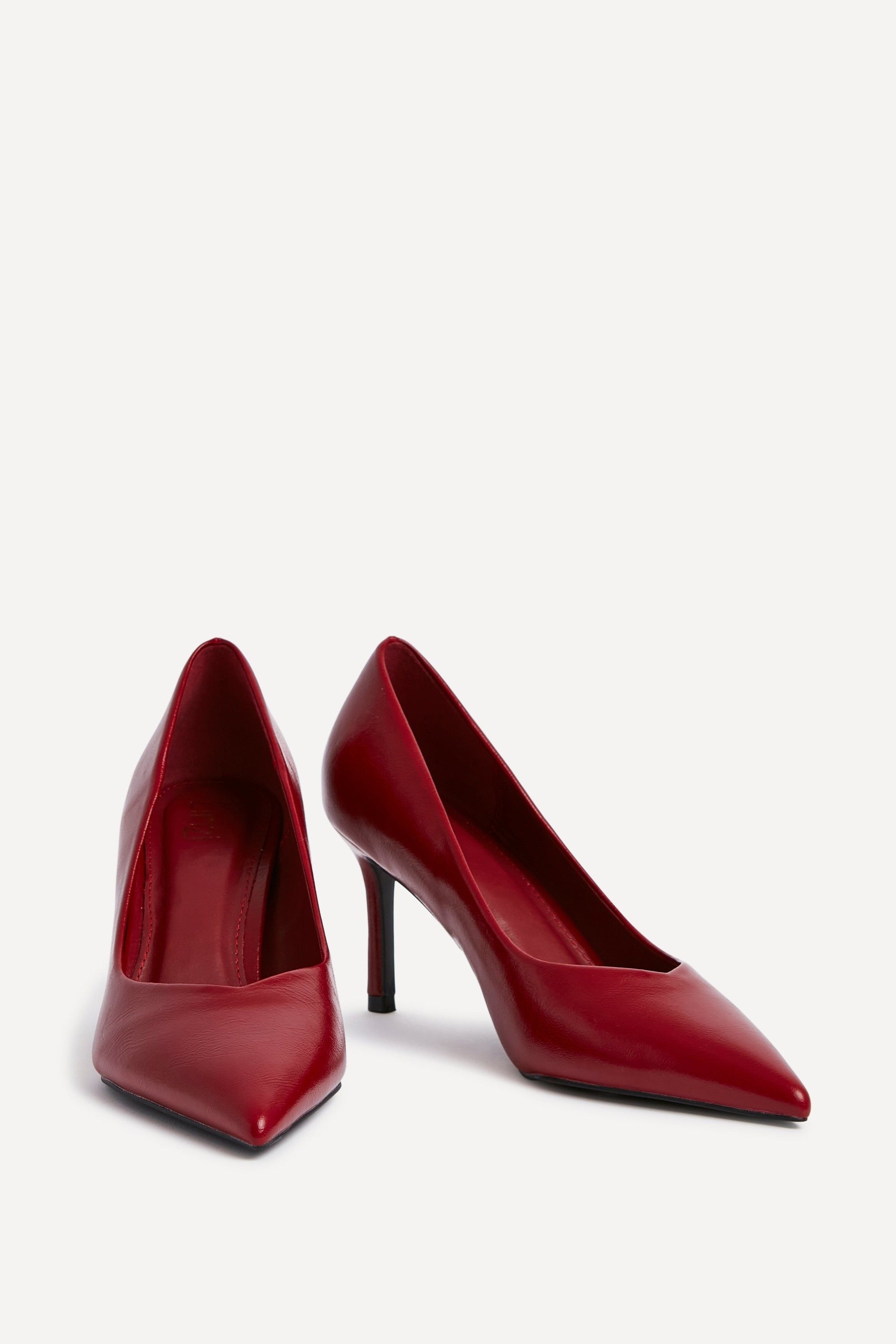 Linzi Classic Red Faux Leather Court Heels image 3