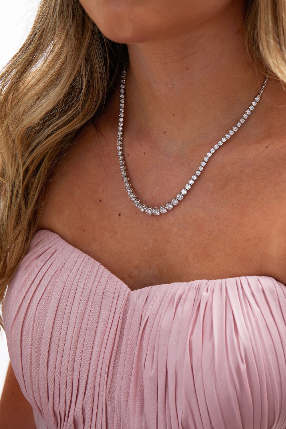 Jon Richard Gift Packaged Rhodium Plate And Cubic Zirconia Tennis Necklace image 3