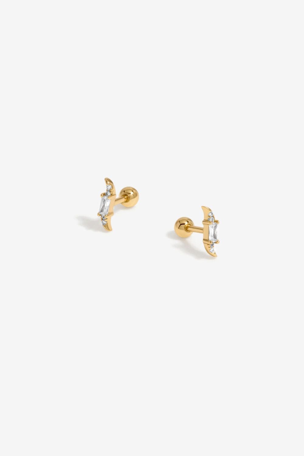 Inicio Inicio Gold Plated Mini Crystal Wave Earrings - Gift Pouch image 1
