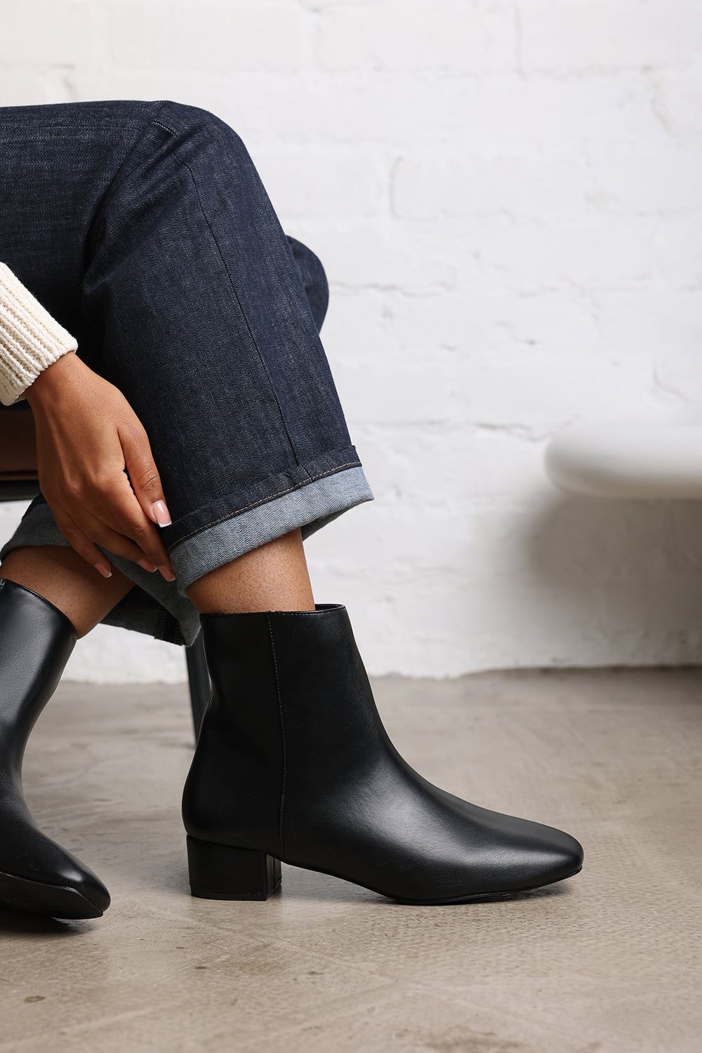 Where's That From 'Xanthe' Faux Suede Square Toe Ankle Boots with Low Block Heel image 1