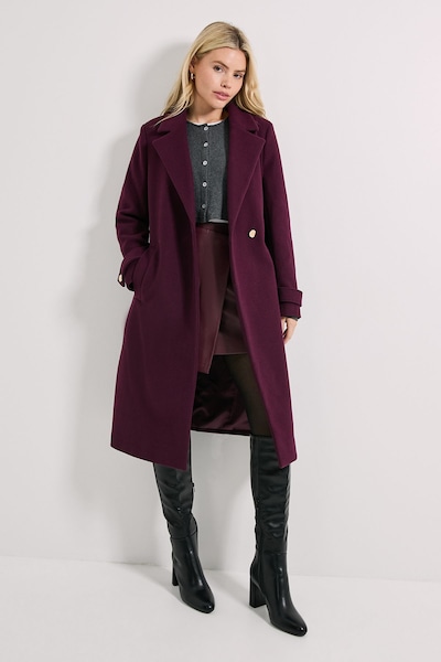 Dorothy Perkins Belted Coat Burgundy