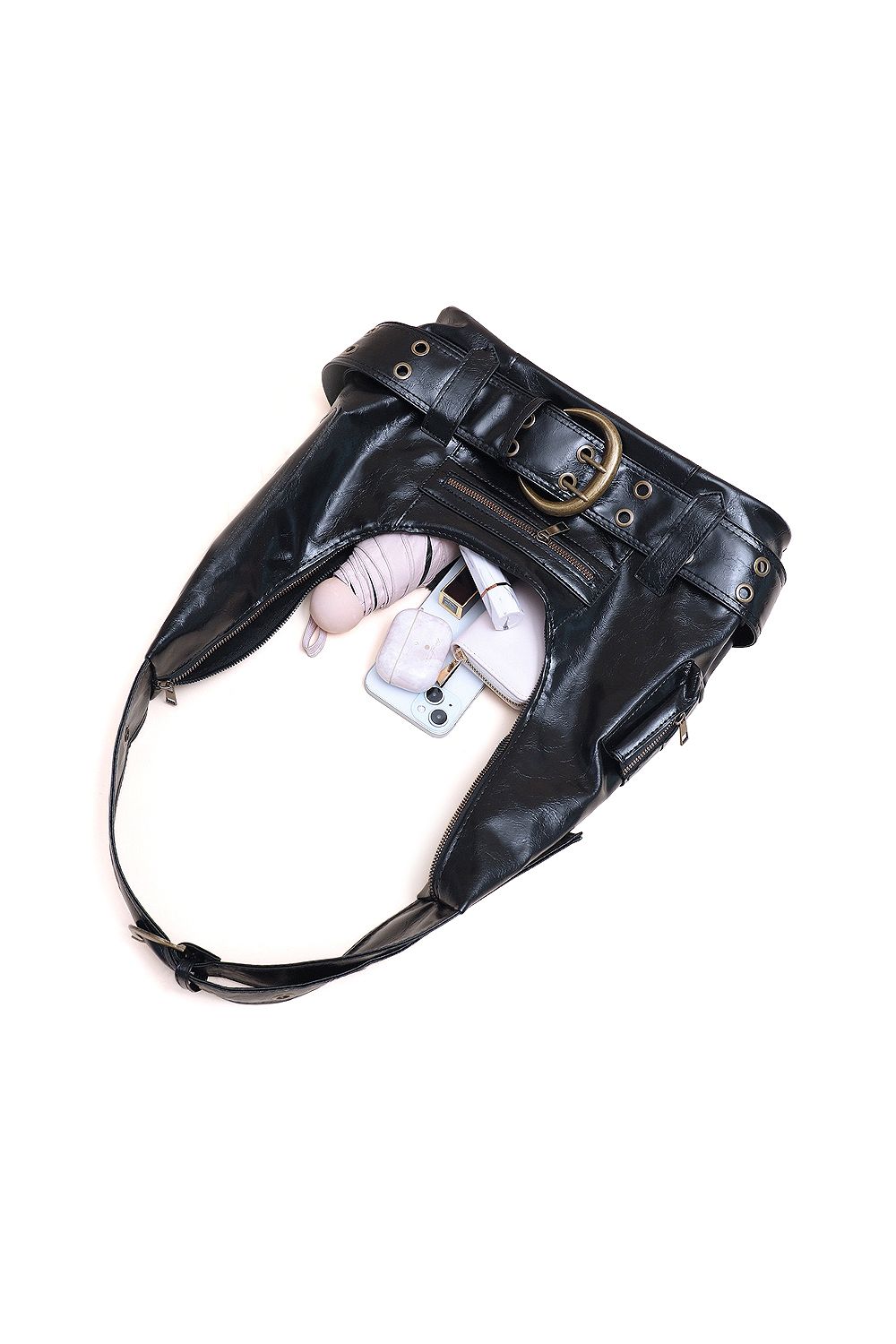 XY London 'Cora' Belt Buckle Zip Up Shoulder Bag image 3