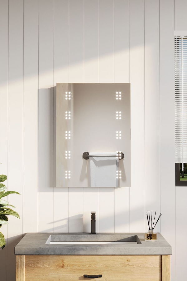 Living and Home Bathroom Anti-Fog Wall Mounting LED Vanity Mirror with Sensor Switch and Clock