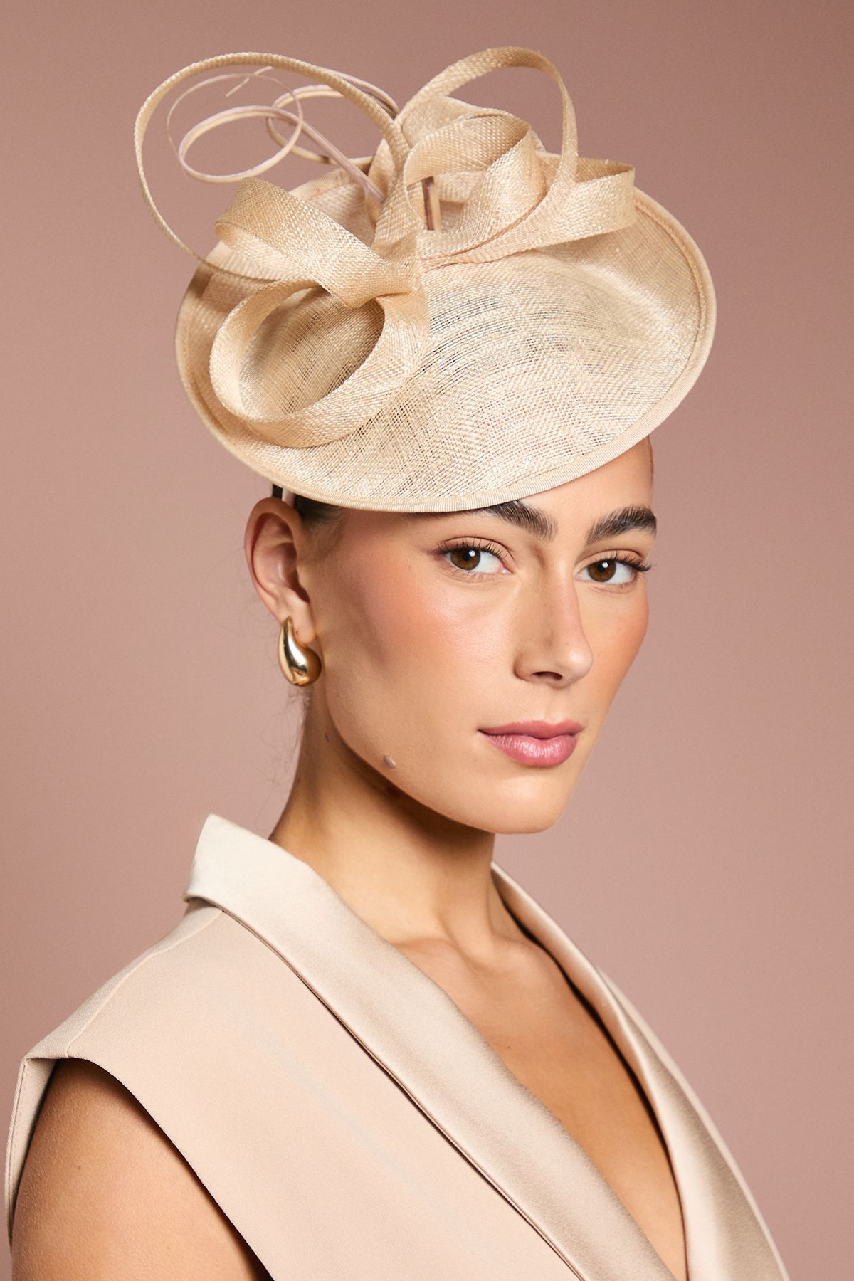 Coast Side Facing Structured Fascinator Champagne image 1