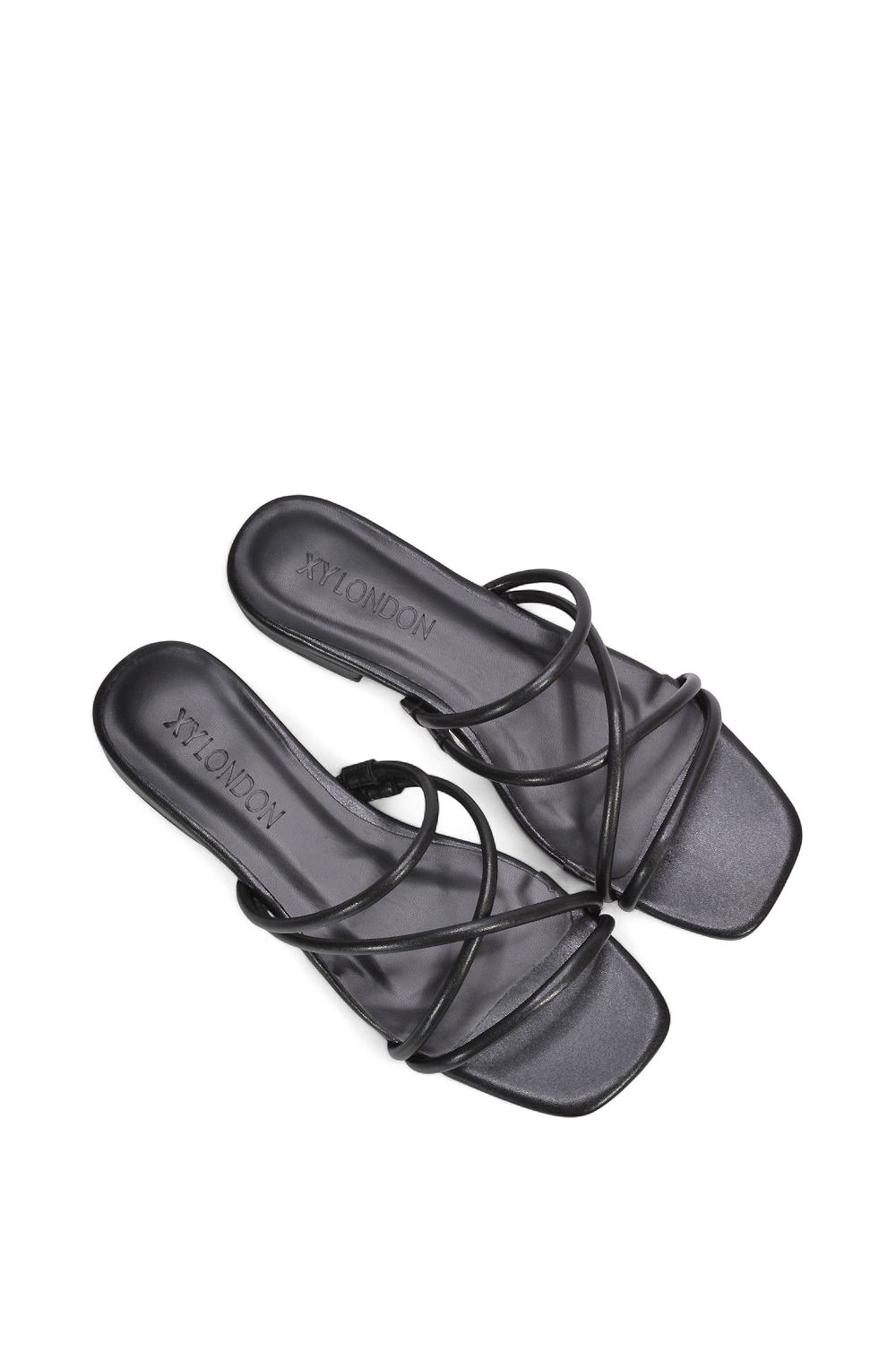 XY London 'Suzzie' Strappy Flat Slip On Square Toe Slider Mule Sandals image 5