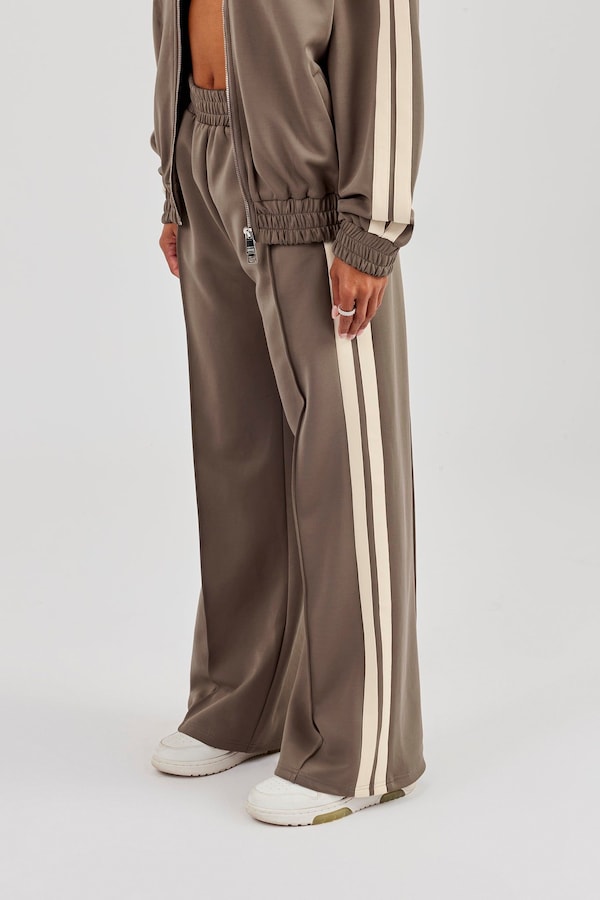 Cernucci Taping Wide Leg Track Pant - Taupe