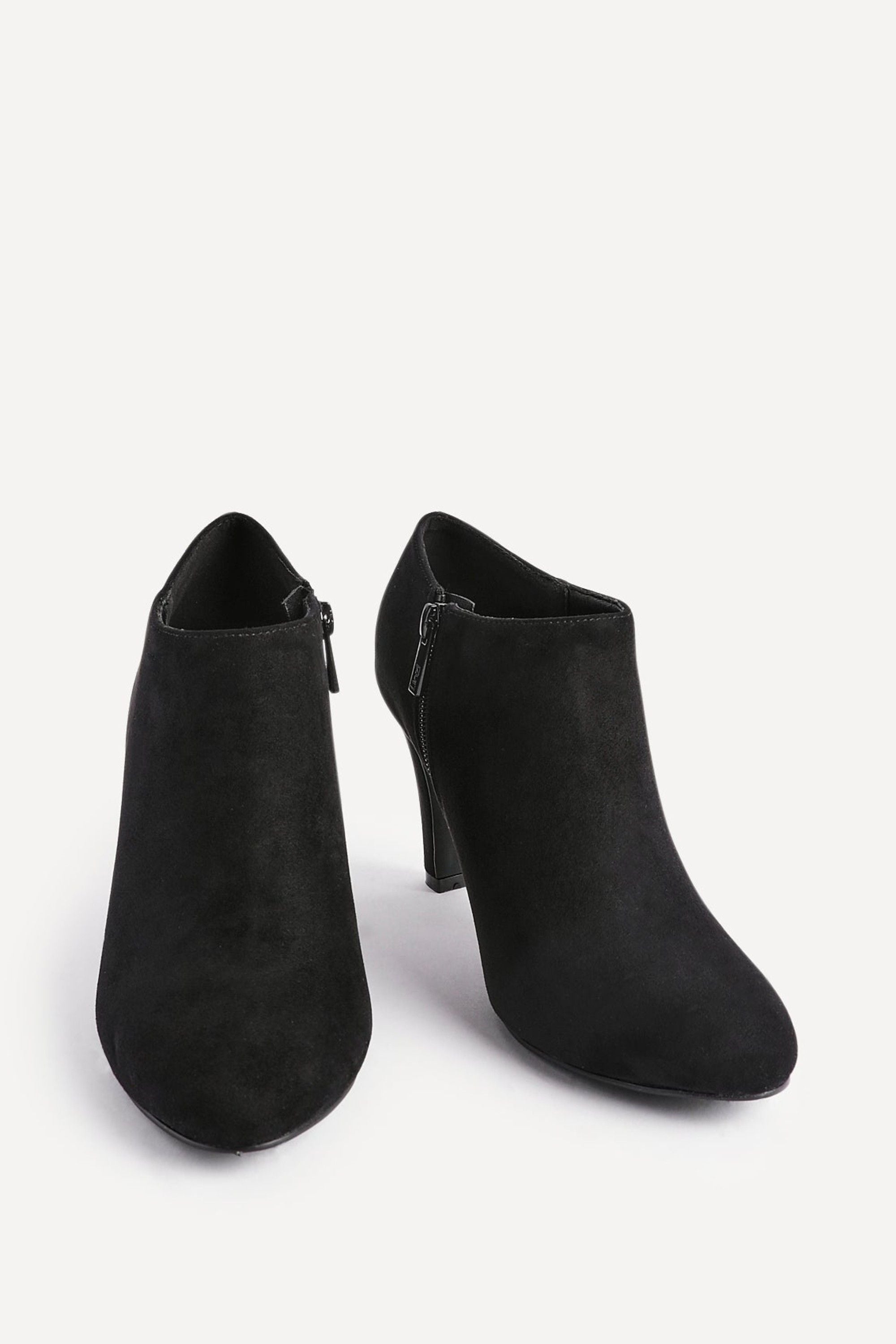 Linzi Wise Black Faux Suede Low Cut Heeled Boot image 3
