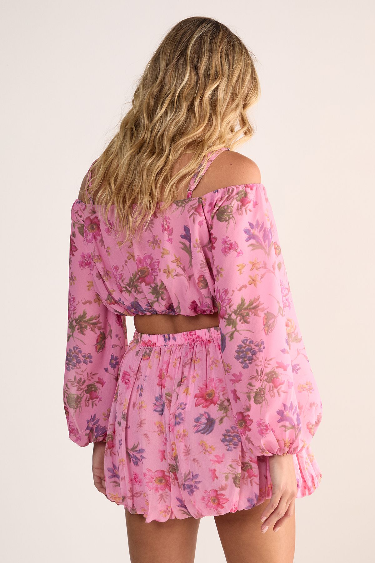 NastyGal Floral Bubble Hem Bloomer Shorts Pink image 4