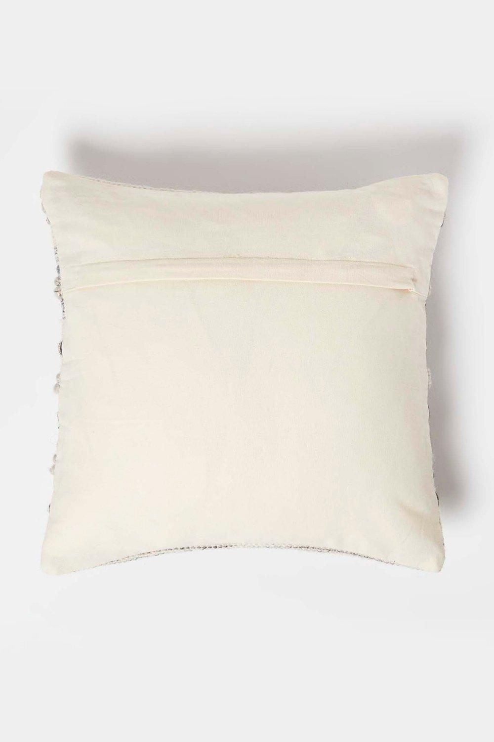 Homescapes Fyn Handwoven Braided Beige & Grey Kilim Cushion image 3