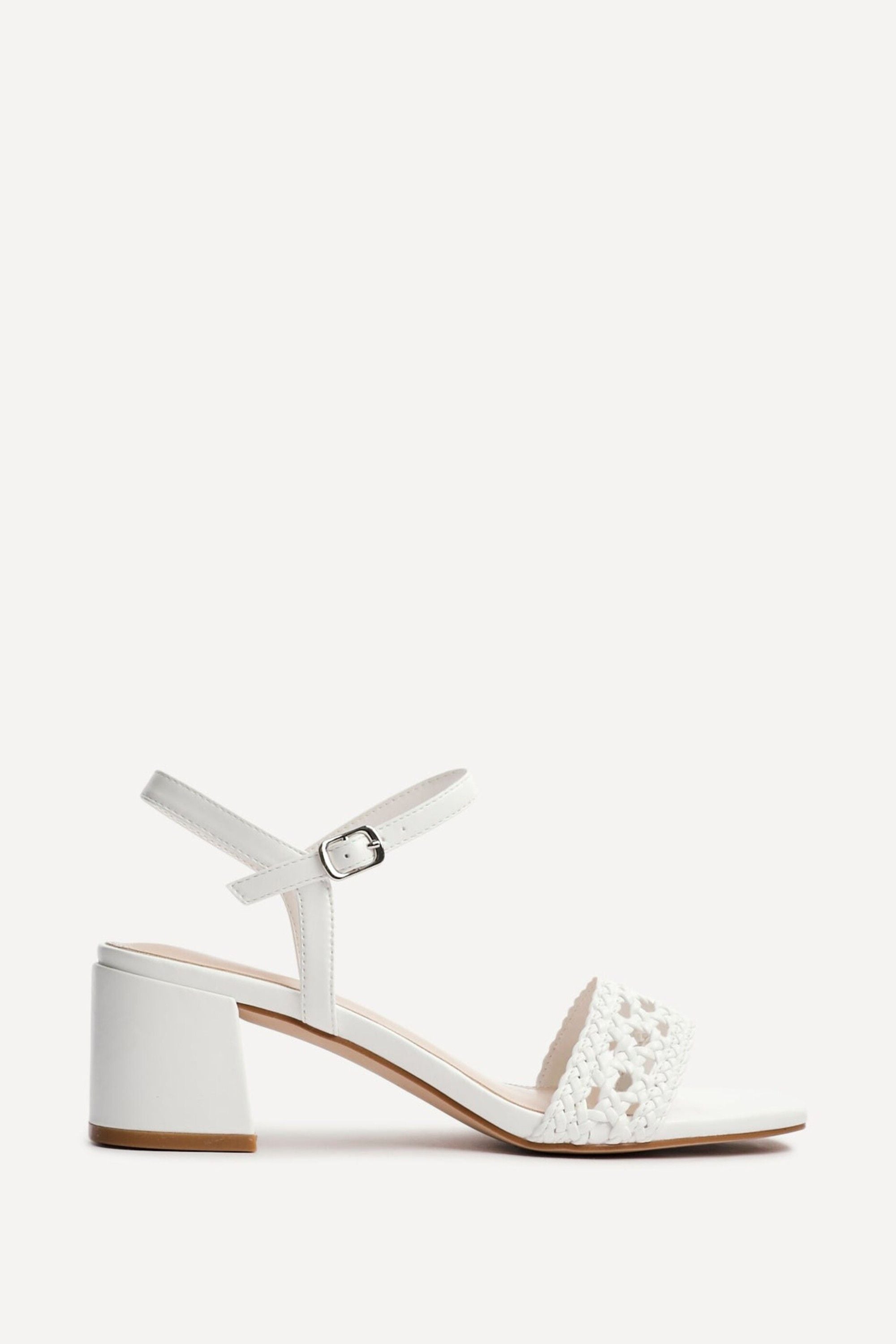 Linzi Ruthie White Faux Leather Plaited Heels image 1