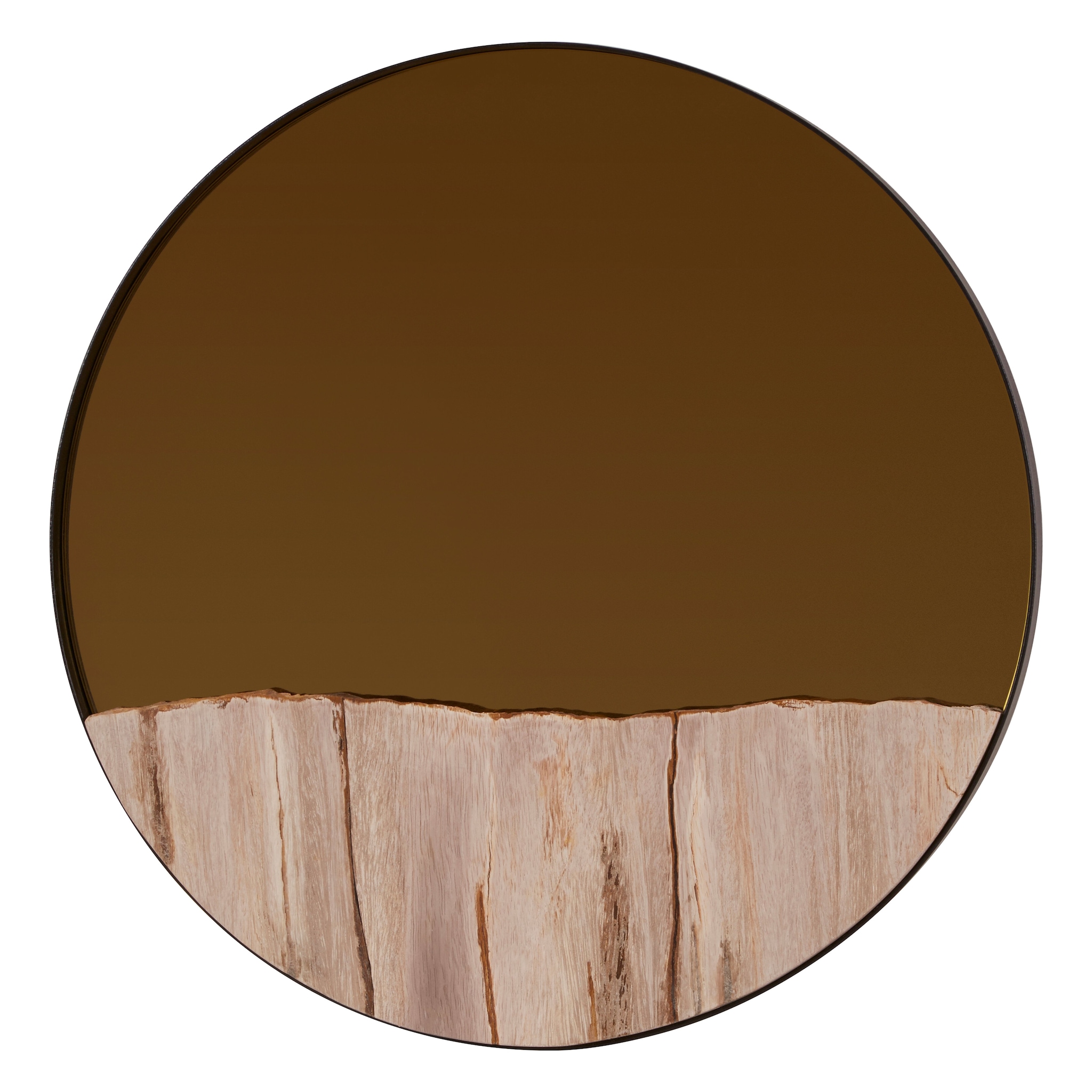 Orsina Relic Petrified Wood Tile Large Round Mirror image 3