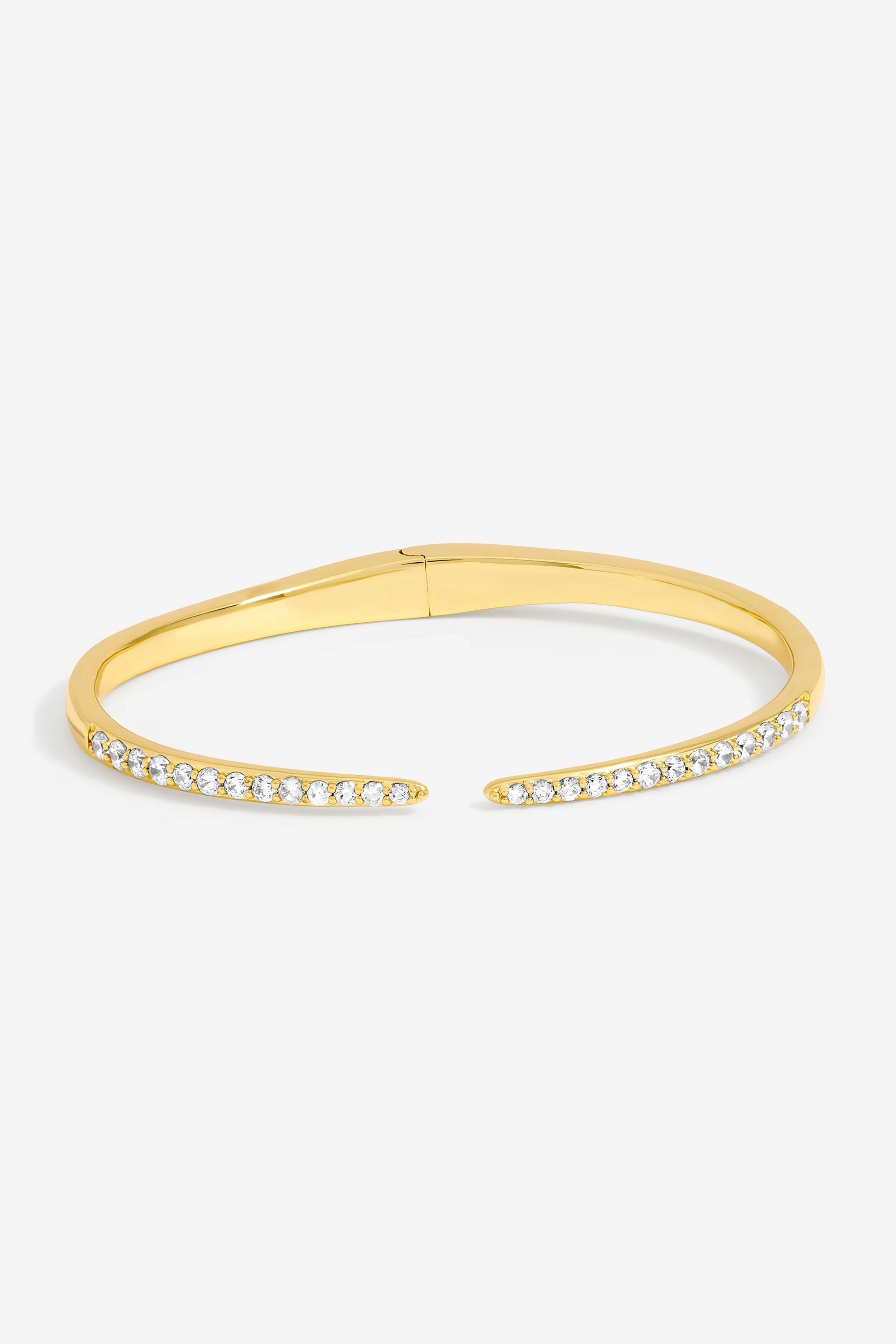 Inicio 14K Gold Plated and Crystal Open Bangle - Gift Pouch image 1