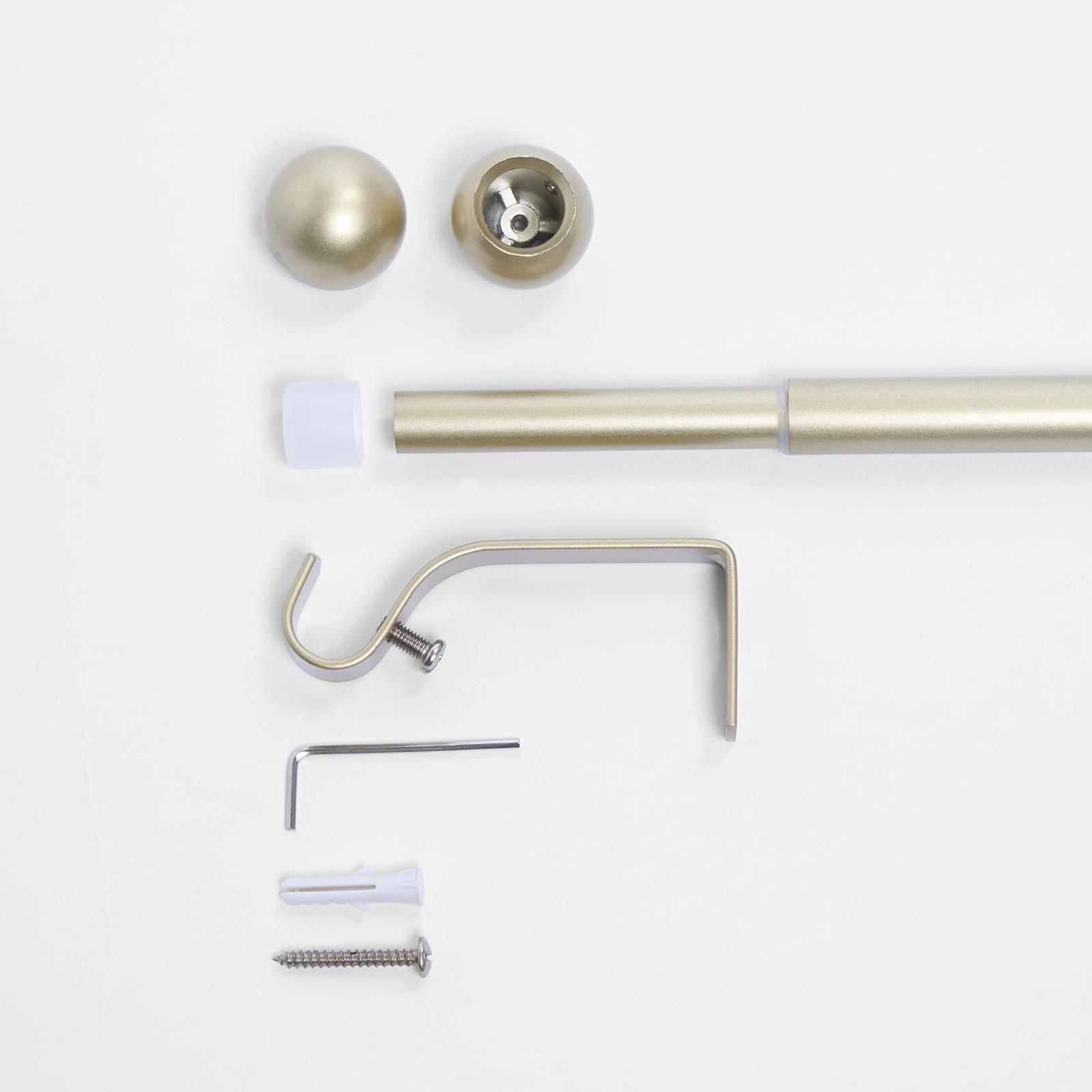 OHS Curtain Pole Extendable 16mm Metal Finnials Ball End Rings Rod Fittings image 4