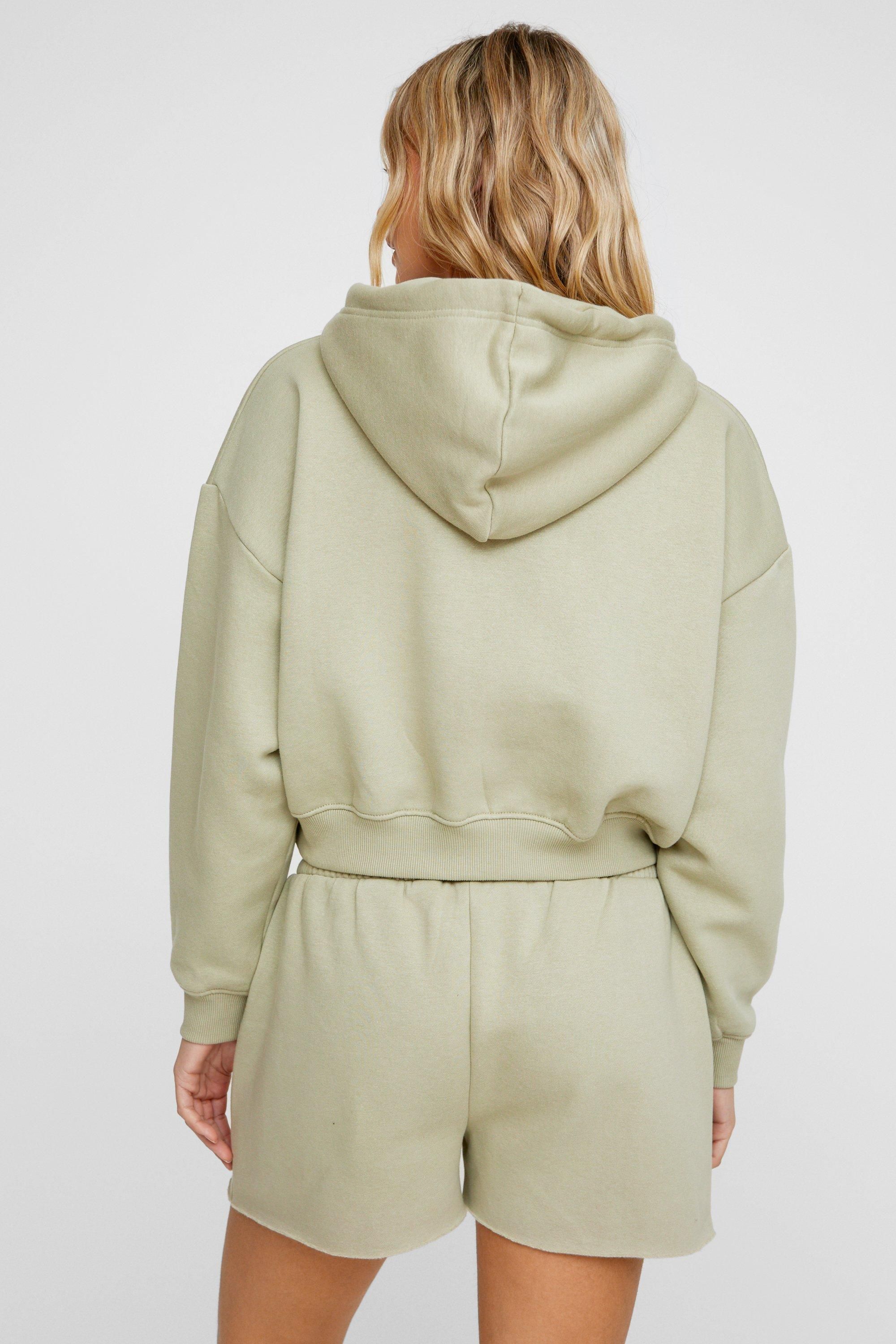 NastyGal Le Sport Embroidered Sweat Short Sage image 4