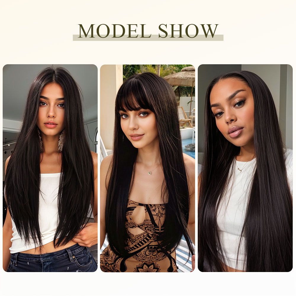 SHEONLY 7Pcs Brown Clip-In Straight Hair Extensions image 6