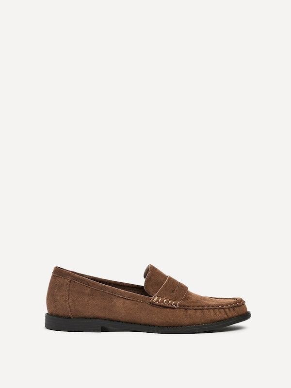 Linzi Precise Tan Faux Suede Classic Loafer