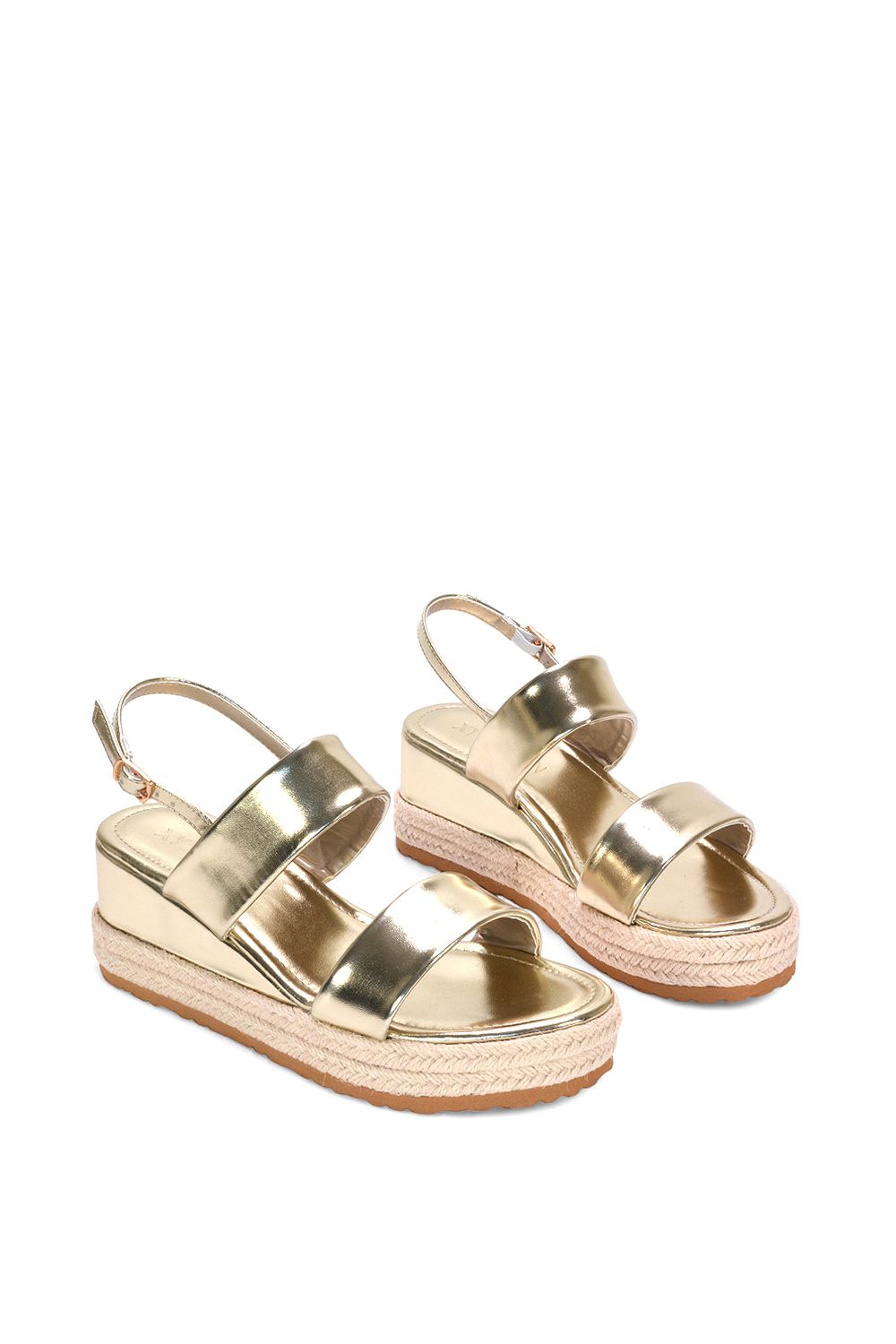 XY London 'Ally' Low Heel Platform Wedge Espadrill  Slingback Sandals image 5