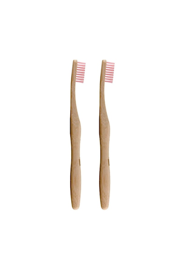 Dr. Botanicals Bamboo Toothbrush Pink Twin Value Savings Pack