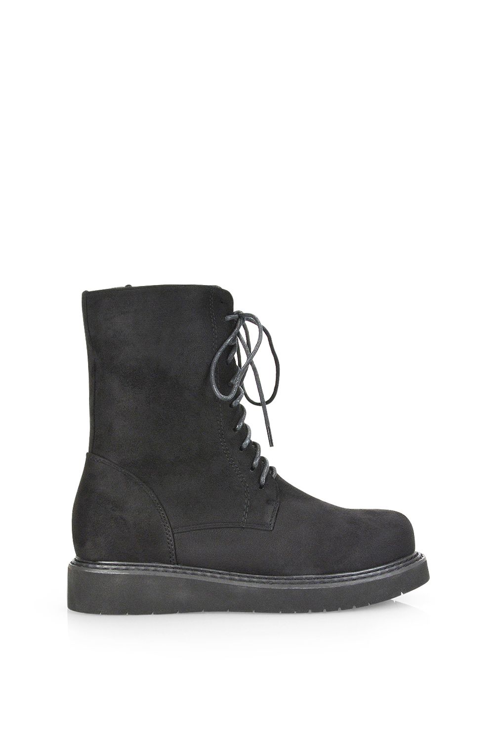 XY London 'Lizzo' Flat Chunky Sole Zip-Up Flatform Lace up Ankle Biker Boots image 1