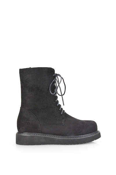 XY London 'Lizzo' Flat Chunky Sole Zip-Up Flatform Lace up Ankle Biker Boots